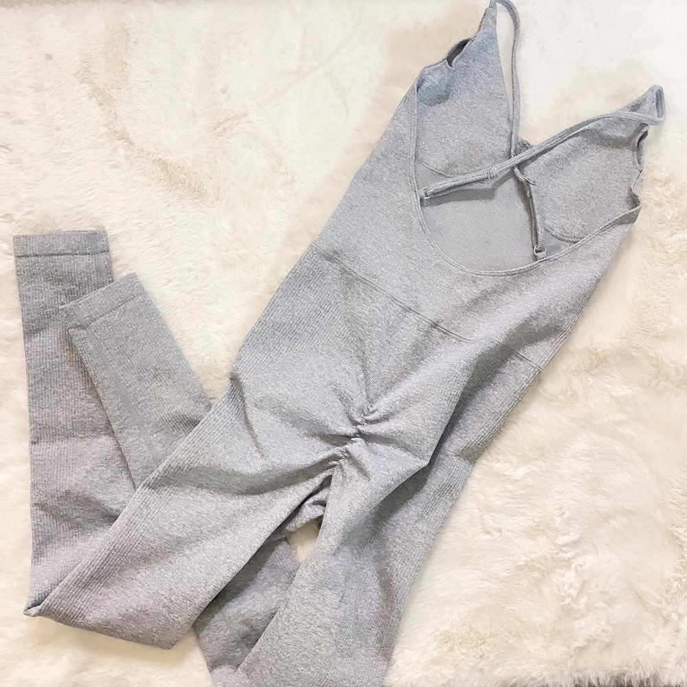 Forever 21 Light Gray Knit Jumpsuit
